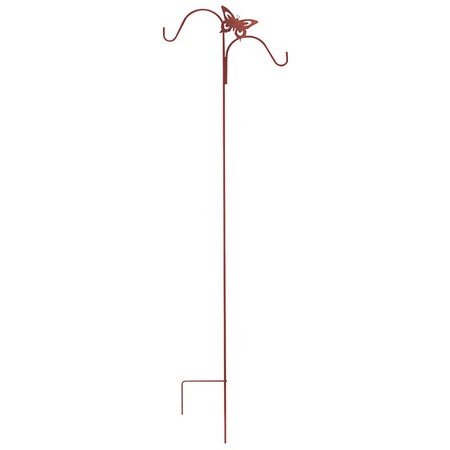 Panacea Brown Steel 84 in. H Double Crook with Butterfly Plant Hook 89124